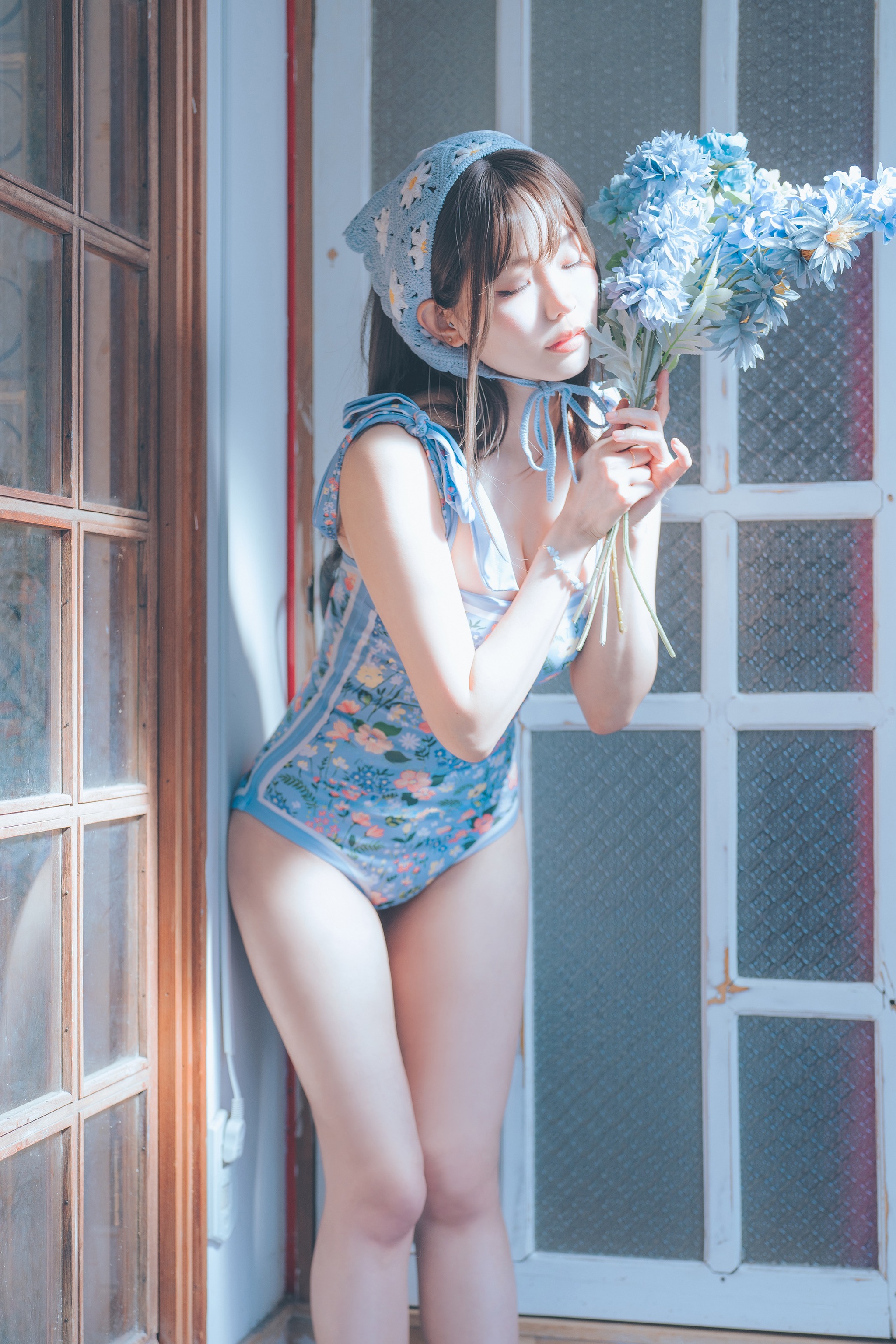 图片[1]-ElyEE子 – NO.138 23.august D-復古水藍花 Vintage Aqua Blossom[38P]-XikXak